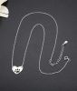 925 Sterling Silver Heart Necklace for Girls Womens Dog Paw Pendant Necklace Love Chain 16''+2''