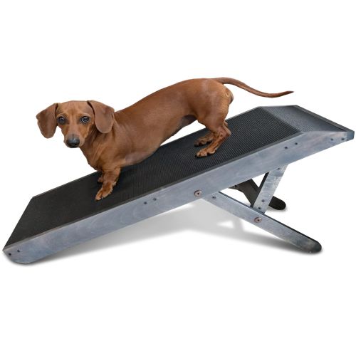 Youfun Adjustable Dog Ramp For Bed Small Dog & Large Dogs - 24 H Folding Dachshund Ramp Hardwood Pet Ramp For Couch With Platform Top   Anti-Slip Surf