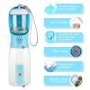 3 in1 Dog Outdoor Water Bottle,Portable Water Dispenser with Food Container,Poop Bag√ó3,Carbon Filter√ó2,Leak Proof Lock for Cat,Puppy and Other Pets